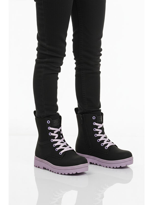 Ayakmod Siyah Ayakmod İçi Polarli Kaymaz Taban Kız Çocuk Bot 23002 F