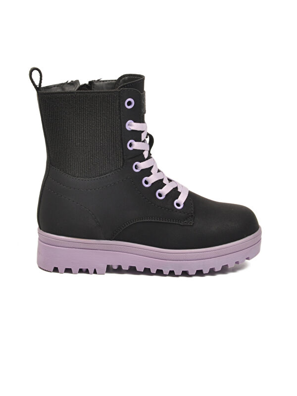 Ayakmod Siyah Ayakmod İçi Polarli Kaymaz Taban Kız Çocuk Bot 23002 F