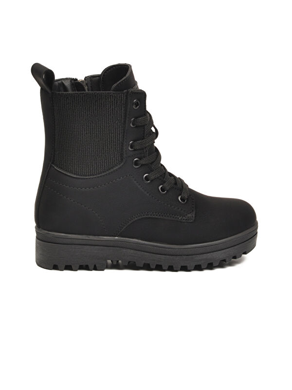 Ayakmod Siyah Ayakmod İçi Polarli Kaymaz Taban Kız Çocuk Bot 23002 F