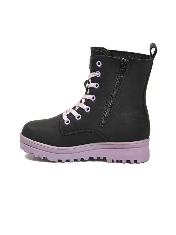 Ayakmod Siyah Ayakmod İçi Polarli Kaymaz Taban Kız Çocuk Bot 23002 F