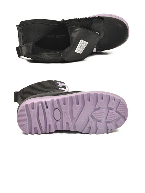 Ayakmod Siyah Ayakmod İçi Polarli Kaymaz Taban Kız Çocuk Bot 23002 F