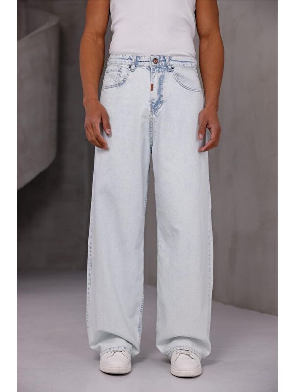 Oksit Puertas Erkek Yüksek Bel Balon Baggy Fit Bol Kesim Jean Pantolon