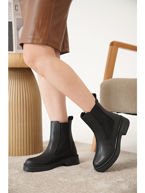 D0742 Soğuk Geçirmez Kışlık Kadın Bot & Bootie - Görsel 3