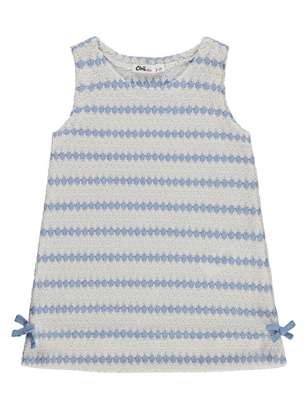 Civil Girls Fiyonklu 2-5 Yaş Elbise - Mavi