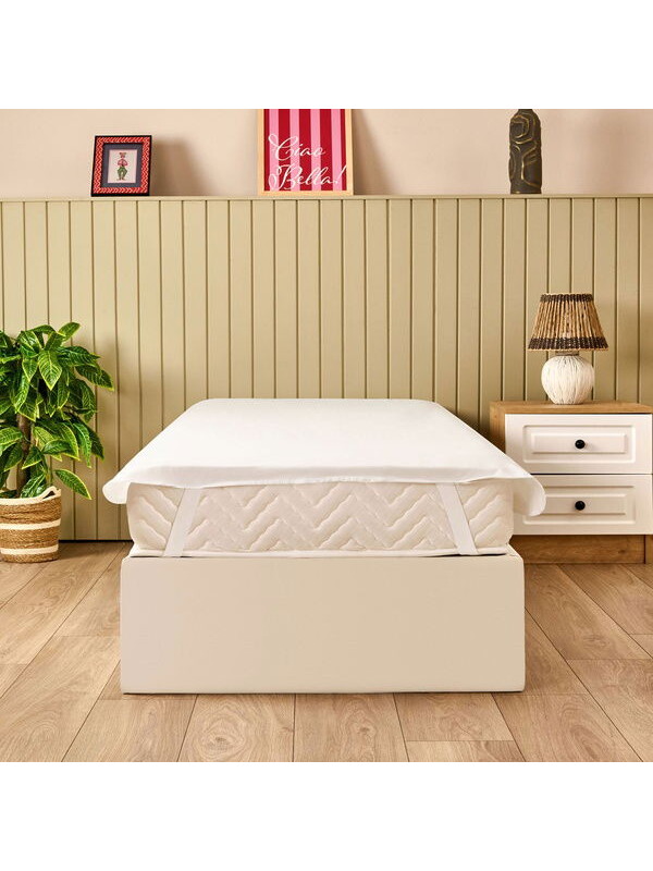 Evidea Soft Sane Basic Tek Kişilik Sıvı Geçirmez Lastikli Alez - Beyaz - 100x200 cm