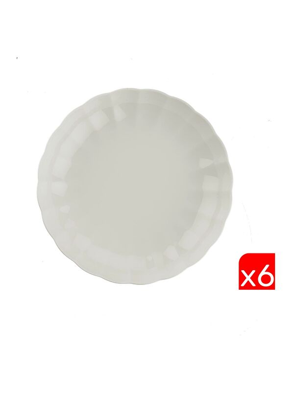Kütahya Porselen Bone Luz Krem Çukur Tabak 20cm 6 lı