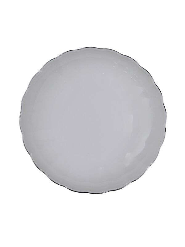 Kütahya Porselen Bone Luz Platin Fileli Çukur Tabak 20cm Tekli