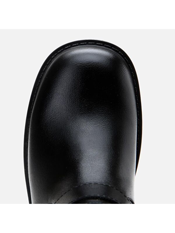 Siyah Kadın Tokalı Düz Bot - Görsel 5