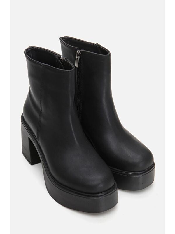 Siyah Kadın Topuklu Bot - Görsel 4