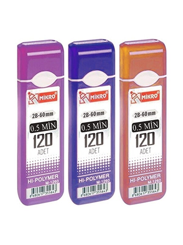 Artlantis Kalem Ucu 120 li 0.5 mm 2B 3 Paket Çoklu Versatil Kalem Uç Mekanik Uçlu Otomatik Kurşun Mikro Kalem