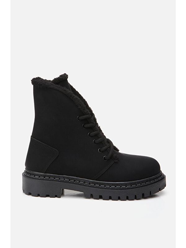 Siyah Kadın Düz Bot - Görsel 2