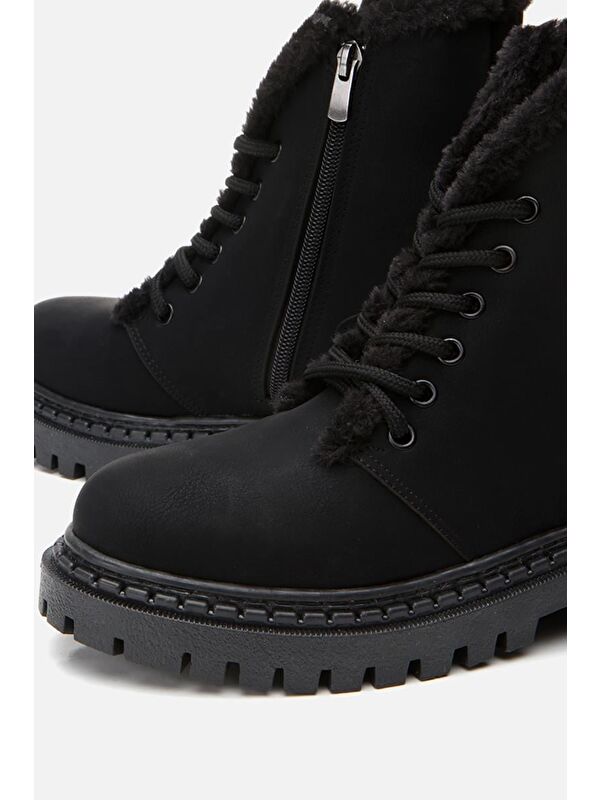 Siyah Kadın Düz Bot - Görsel 5