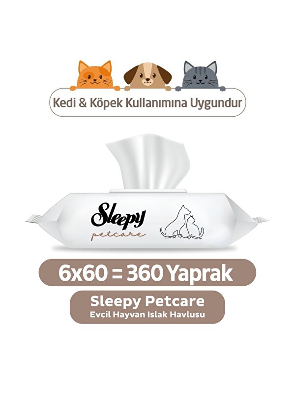 Sleepy Petcare Evcil Hayvan Islak Havlusu 6x60 Yaprak