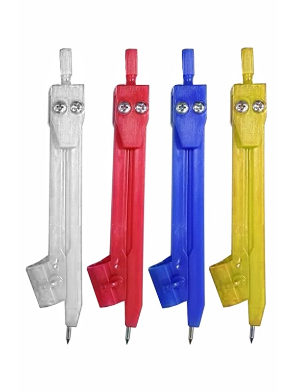 Artlantis Plastik Pergel 4 Adet Renkli Plastik Pergel Ekonomik Okul Teknik Çizim Kurşun Kalem Yuvalı