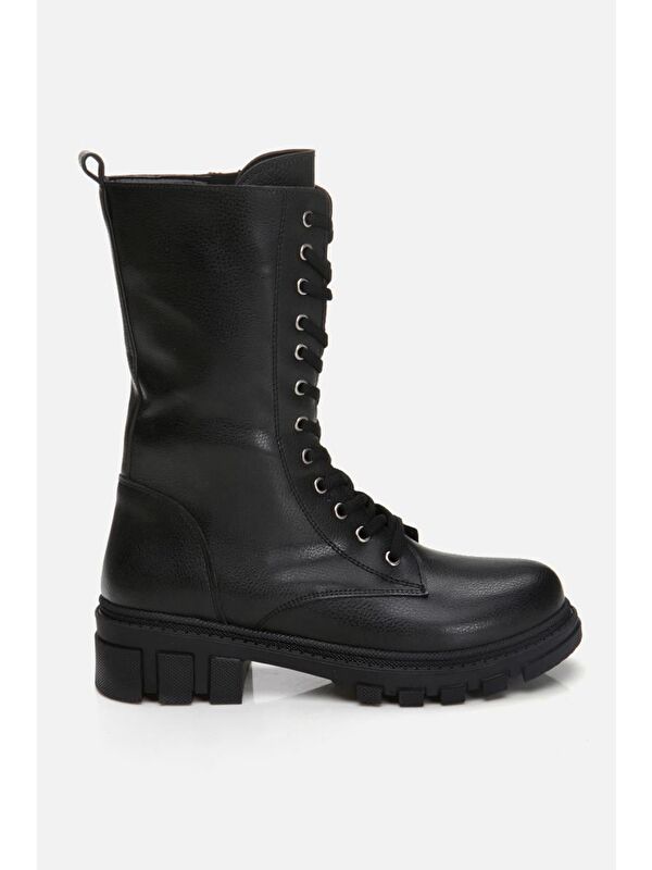 Siyah Kadın Düz Bot - Görsel 2