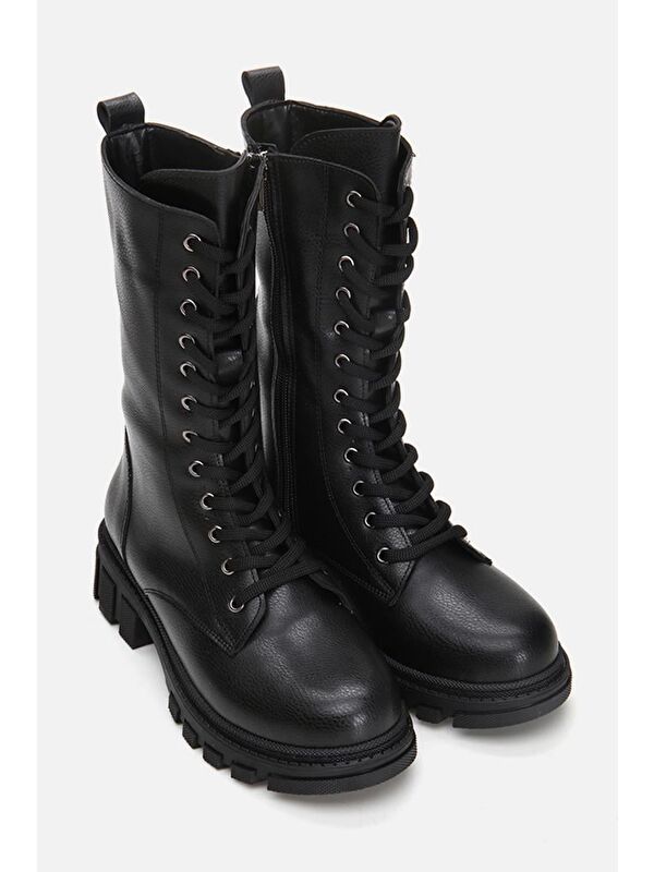 Siyah Kadın Düz Bot - Görsel 3