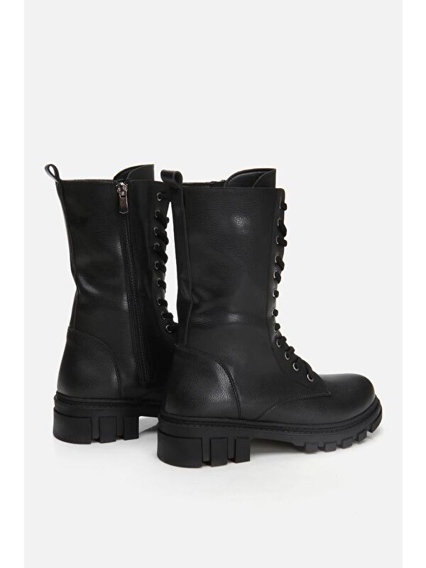 Siyah Kadın Düz Bot - Görsel 7