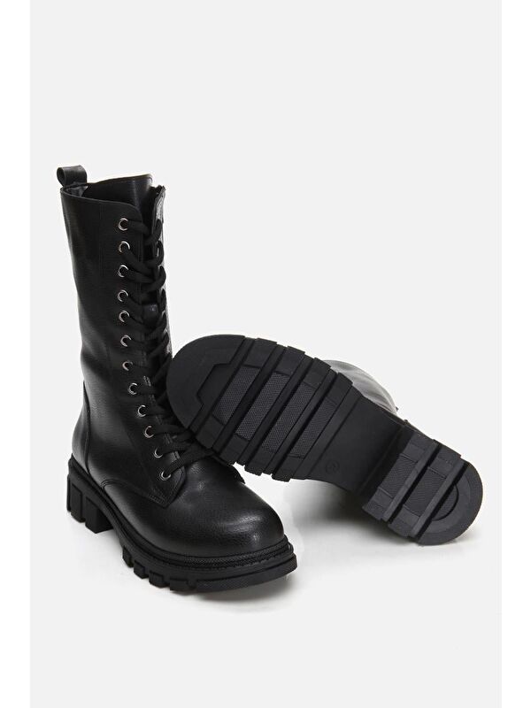 Siyah Kadın Düz Bot - Görsel 8