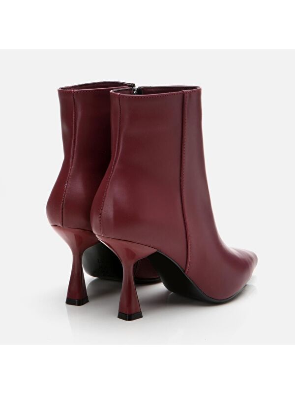 Bordo Kadın Topuklu Bot - Görsel 6