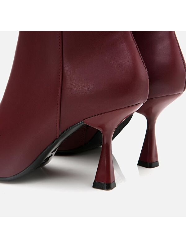 Bordo Kadın Topuklu Bot - Görsel 8