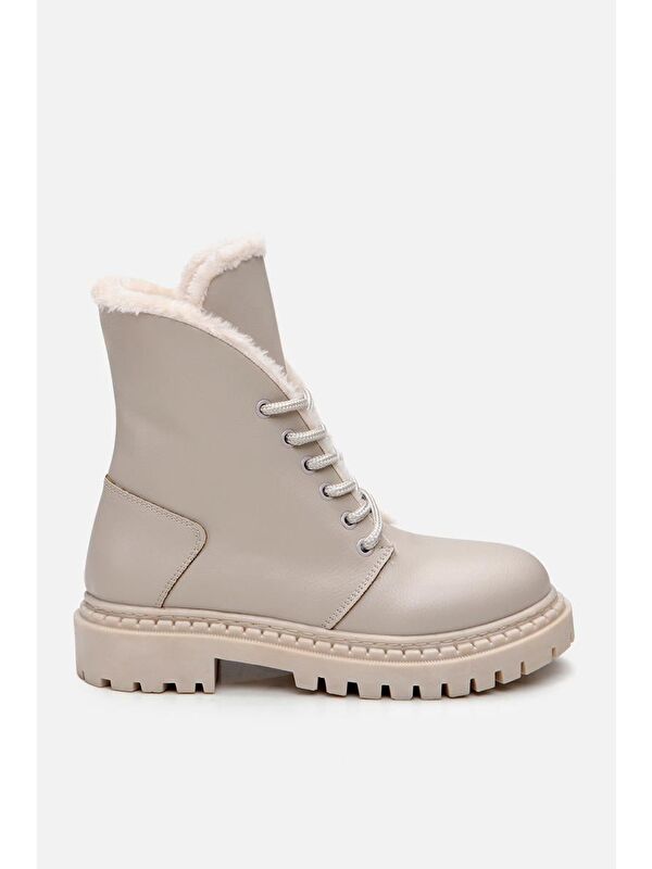 Bej Kadın Düz Bot - Görsel 2