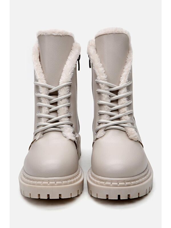 Bej Kadın Düz Bot - Görsel 8