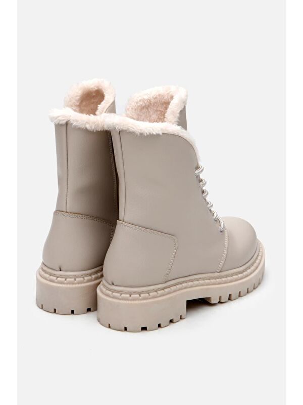 Bej Kadın Düz Bot - Görsel 9