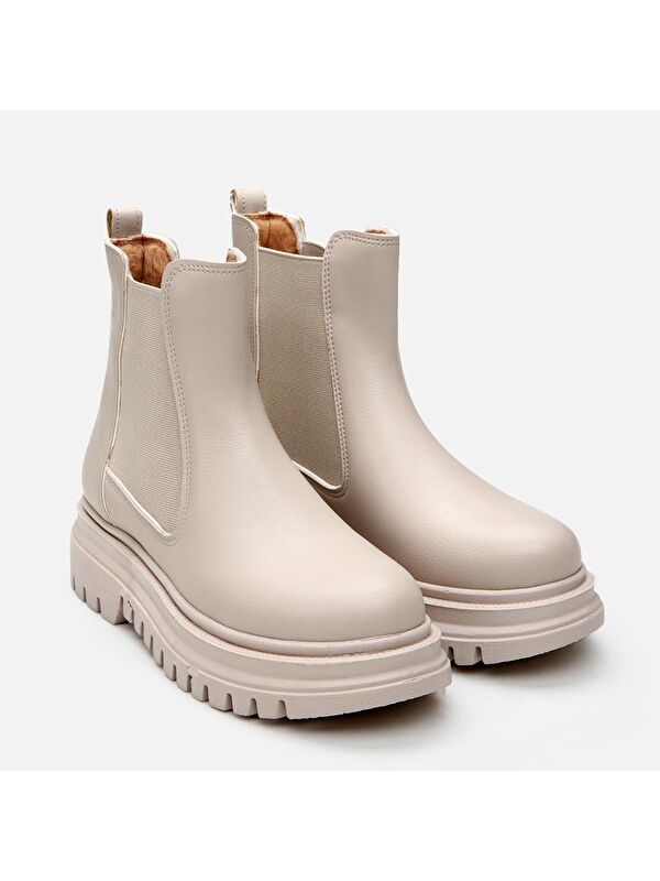 Bej Kadın Düz Bot - Görsel 3