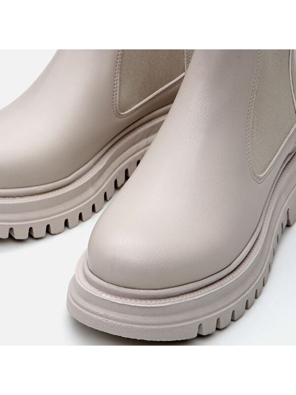 Bej Kadın Düz Bot - Görsel 5