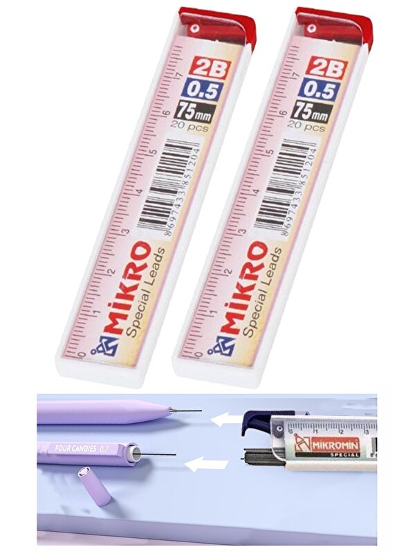 Artlantis Kalem Ucu 0.5 mm 20 li 2 Paket 05 Uç Versatil Kalem Uçu Mekanik Uçlu Otomatik Kurşun Mikro Kalem Ucu
