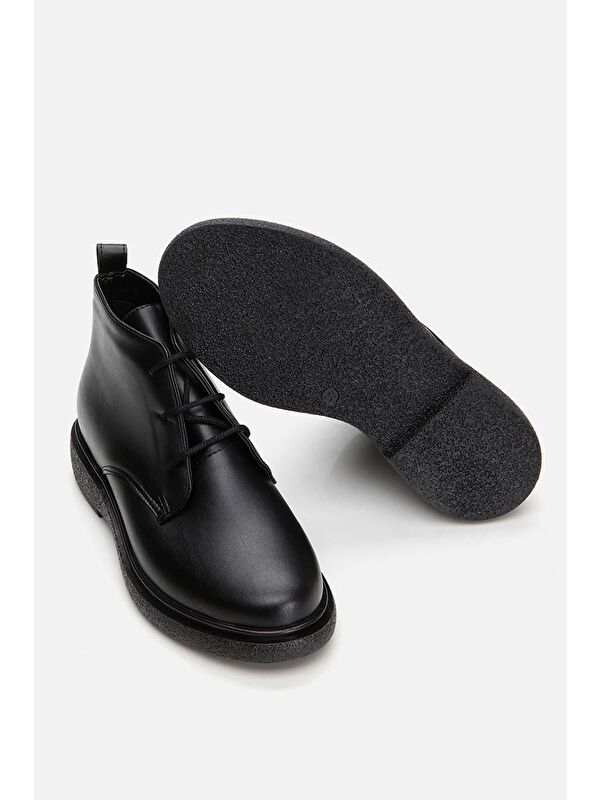 Siyah Kadın Düz Bot - Görsel 7