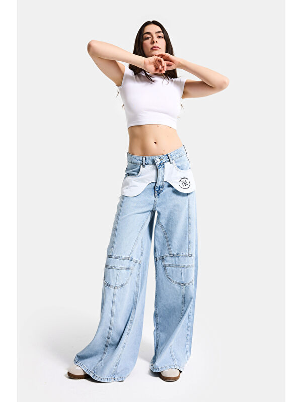 It's Basic Kadın Ice Palazzo Fit Özel Tasarım Denim Jean