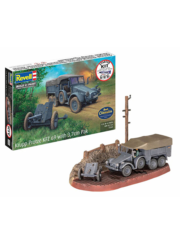 Revell Starter Kit Askeri Krupp Protze KFZ 69 with 3,7cm Pak 73344