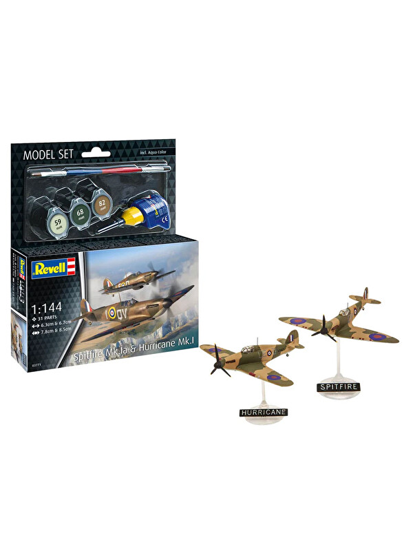 Revell Model Set Uçak Spitfire Mk.Ia Hurricane Mk.I 63771