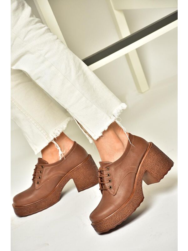 T9961540 Taba Kadın Topuklu Ayakkabı - Görsel 4