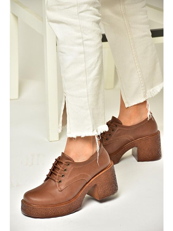 T9961540 Taba Kadın Topuklu Ayakkabı - Görsel 5