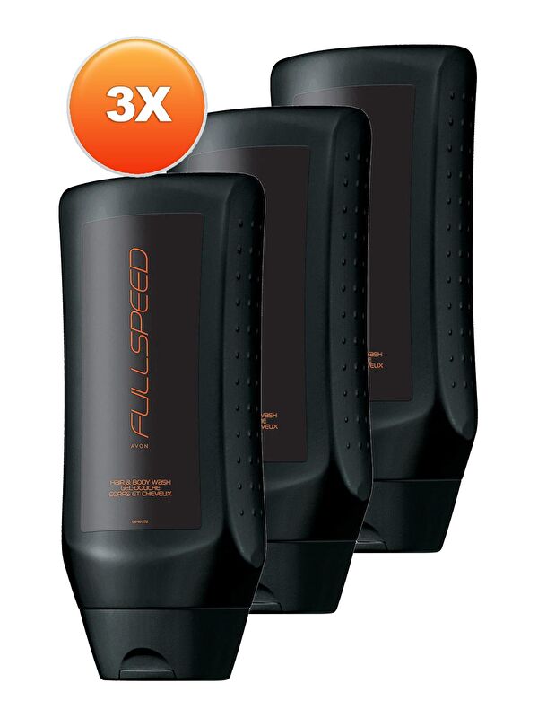 AVON Full Speed Saç ve Vücut Şampuanı 250 Ml. Üçlü Set