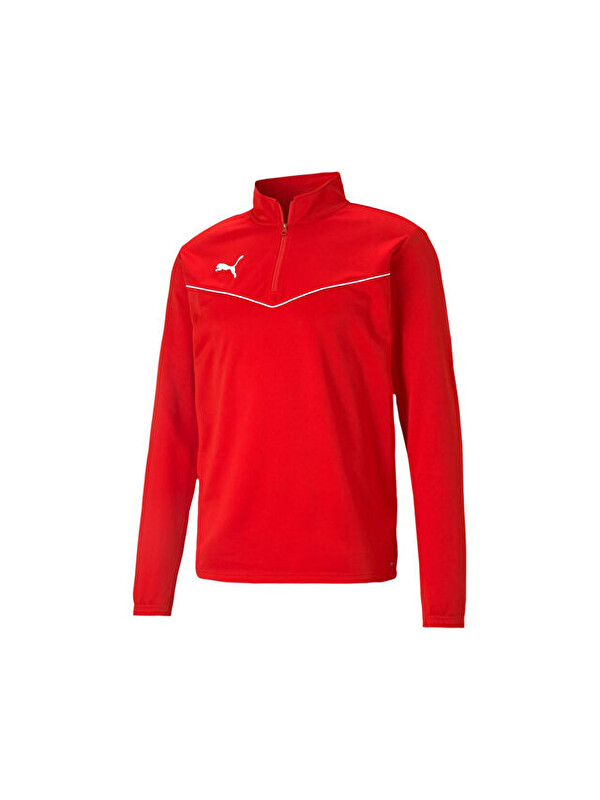 Puma Teamrise 1/4 Zip Top Erkek Futbol Antrenman Uzun Kollu Tişört 65739401 Kırmızı