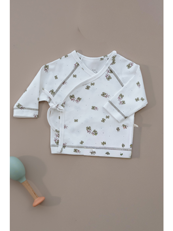 Oh La La Koala For Little Ones Yonca Baskılı Kruvaze Bağlamalı Dikiş Detaylı Bebek Üst