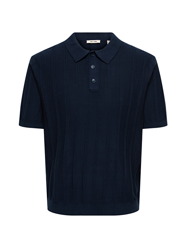 Only&Sons Onsthıjs Çizgili Regular Fit Kısa Kollu Polo Yaka T Shirt 22036558