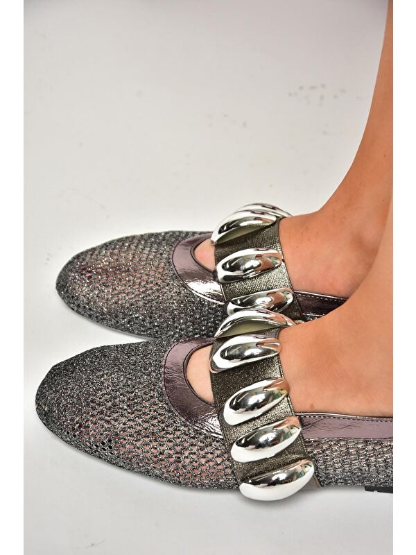 Fox Shoes S4766680 Platin Kadın Babet