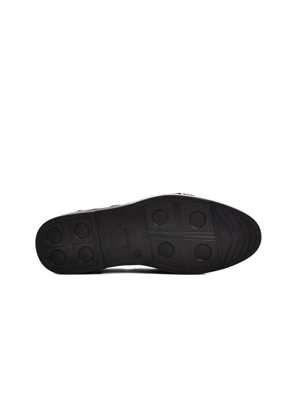 Siyah Hakiki Deri Erkek Casual Ayakkabı 327 - Görsel 6