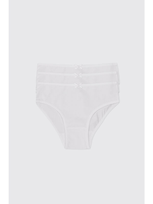 Panço Kız Çocuk Beyaz 3'lü Slip Set