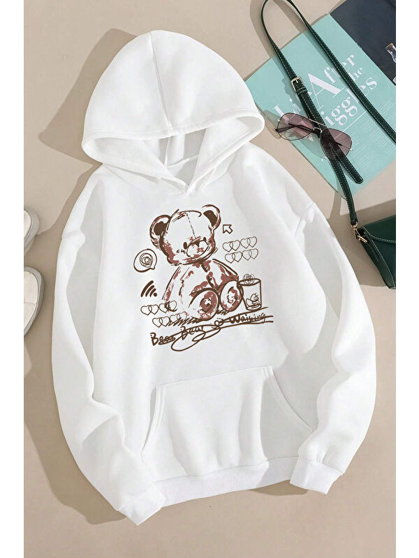 uyguntarz Bear Baskılı Unisex Oversize Sweatshirt