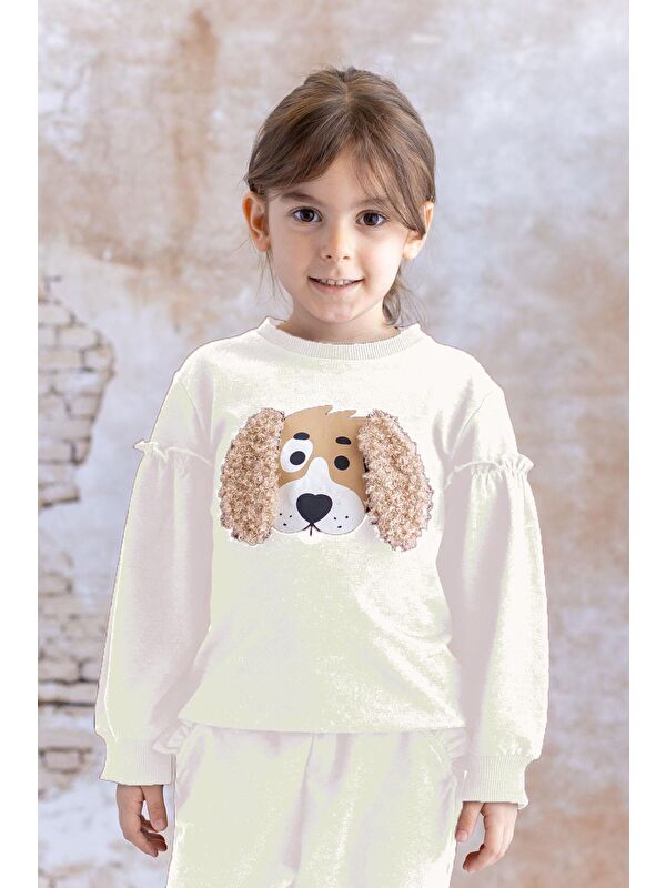MİNİNİO Kız Bebek Kulak Detaylı Sweatshirt - Skasar