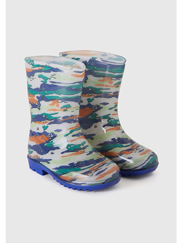 Erkek Çocuk Renkli Kamuflaj Yağmur Çizmesi - Görsel 4