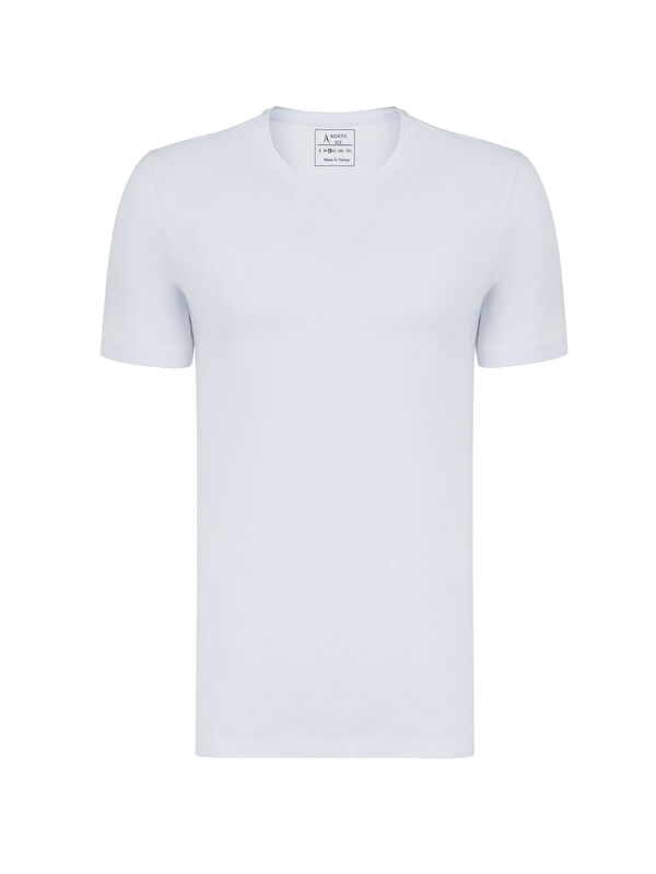 D'S damat North Ice Bisiklet Yaka Tshirt BEYAZ