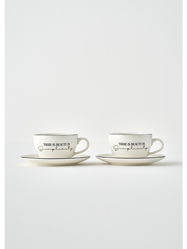 Bella Maison Simplicity 2'li Porselen Çay Fincanı Seti Siyah (270 cc)