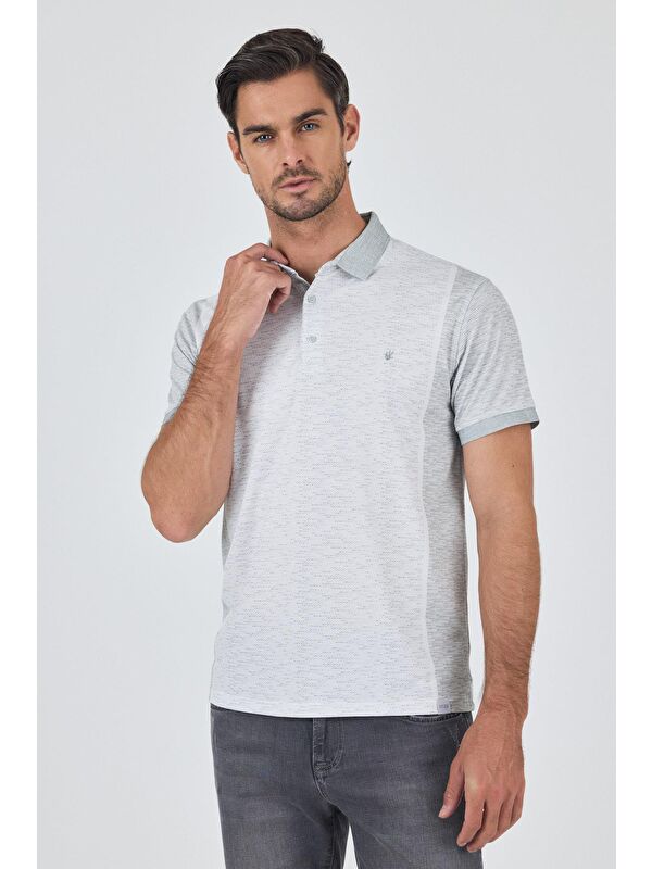 İMZA Kısa Kol Baskılı Pike Polo Yaka Cepsiz Slim Fit Tişört 1011250167