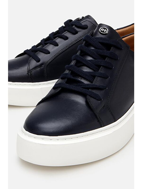 Erkek Deri Lacivert Hafif Tabanlı Spor Ayakkabı - Görsel 4